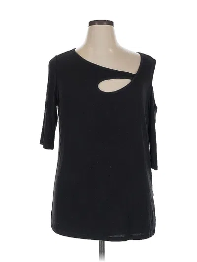 Pre-owned Goldray 3/4 Sleeve Top Black Cold Shoulder Neckline Tops