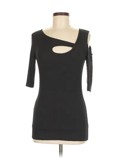 Pre-owned Goldray 3/4 Sleeve Top Black Cold Shoulder Neckline Tops