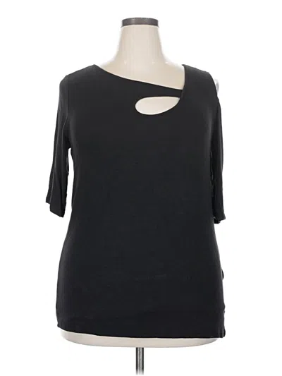 Pre-owned Goldray 3/4 Sleeve Top Black Keyhole Neckline Tops