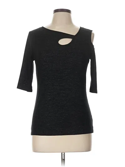 Pre-owned Goldray 3/4 Sleeve Top Black Keyhole Neckline Tops