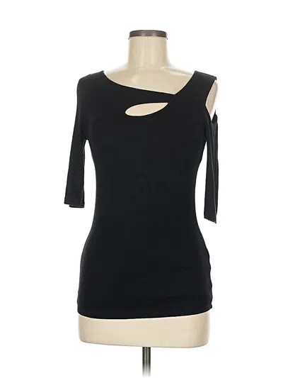 Pre-owned Goldray 3/4 Sleeve Top Black One Shoulder Neckline Tops