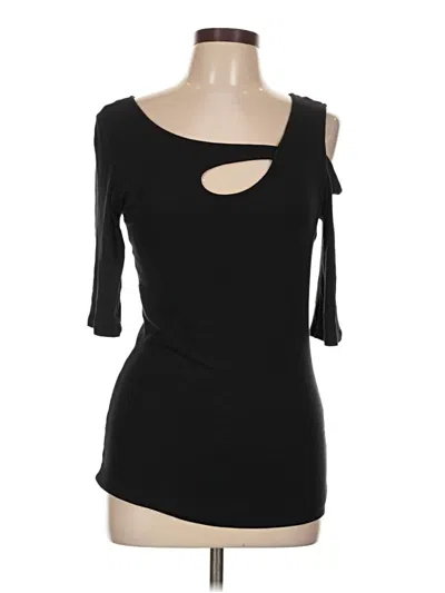 Pre-owned Goldray 3/4 Sleeve Top Black One Shoulder Neckline Tops