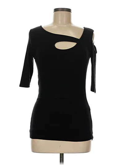 Pre-owned Goldray 3/4 Sleeve Top Black One Shoulder Neckline Tops
