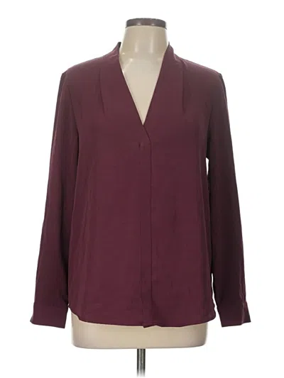 Pre-owned Goldray Long Sleeve Blouse In Burgundy