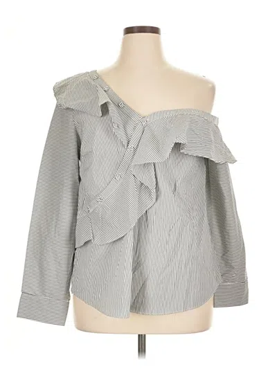 Pre-owned Goldray Long Sleeve Blouse In Gray