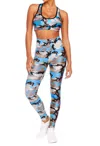 Goldsheep Neon Leggings In Blue Camo In Beige