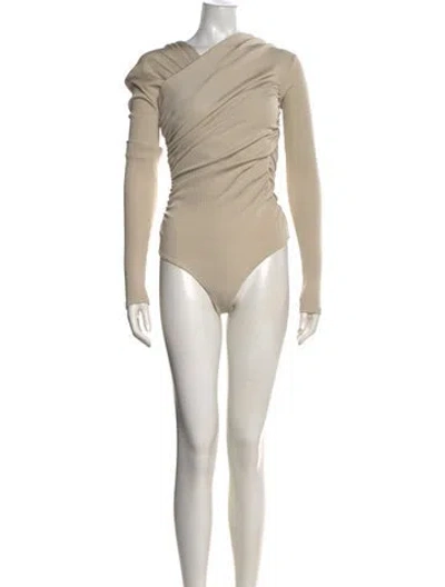 Pre-owned Goldsign Asymmetrical Long Sleeve Bodysuit In Neutral