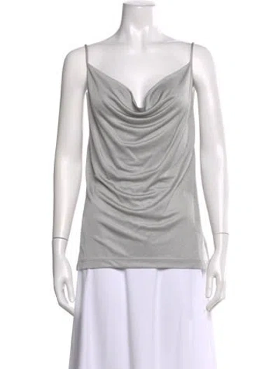 Pre-owned Goldsign Cowl Neck Sleeveless Top In Silver