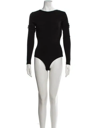 Pre-owned Goldsign Crew Neck Long Sleeve Bodysuit In Black
