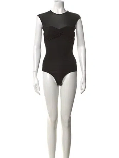 Pre-owned Goldsign Crew Neck Short Sleeve Bodysuit In Black