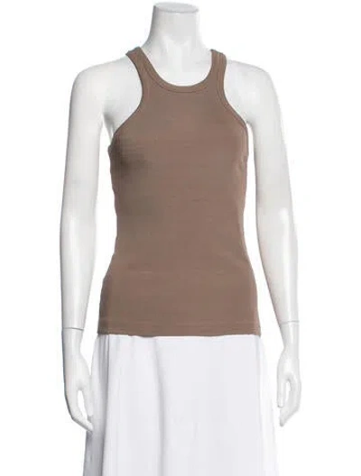 Pre-owned Goldsign Crew Neck Sleeveless Top In Brown
