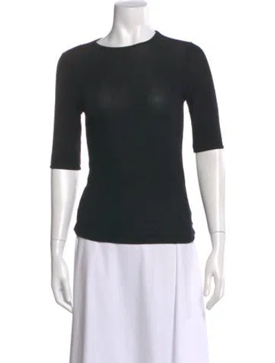 Pre-owned Goldsign Crew Neck Three-quarter Sleeve Top In Black
