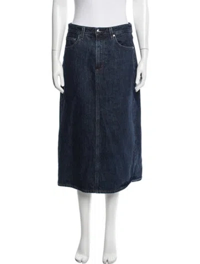 Pre-owned Goldsign Cutout Accent Long Skirt In Blue