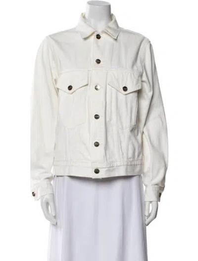 Pre-owned Goldsign Denim Jacket In White