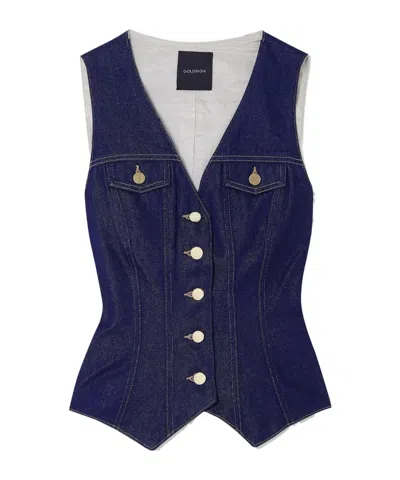 Goldsign Denim Vest In Blue