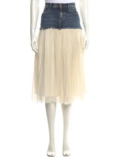 Pre-owned Goldsign Distressed Accents Midi Length Skirt In Neutrals