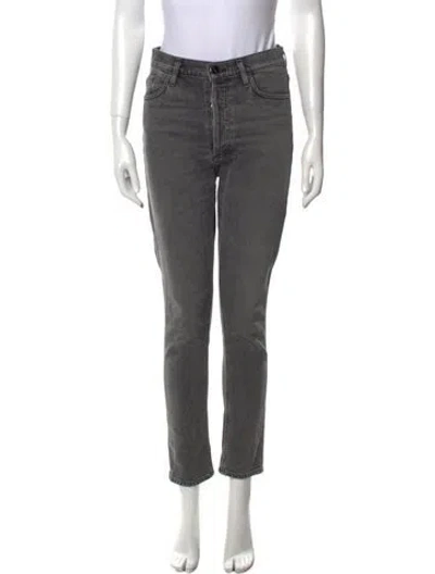 Pre-owned Goldsign High-rise Skinny Leg Jeans In Gray