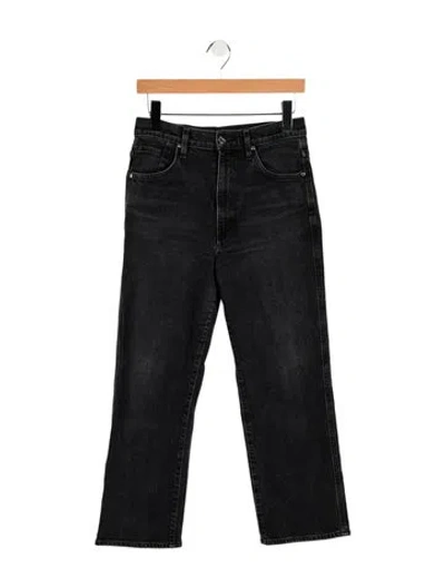 Pre-owned Goldsign High-rise Straight Leg Jeans In Black