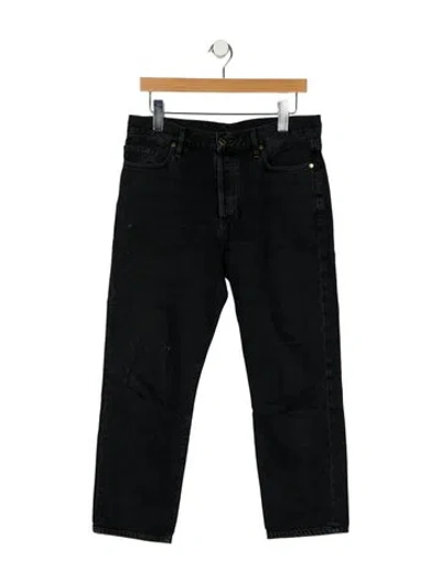 Pre-owned Goldsign High-rise Straight Leg Jeans In Black