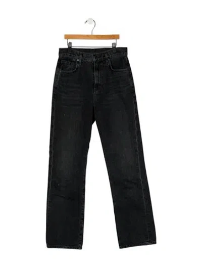 Pre-owned Goldsign High-rise Straight Leg Jeans In Black