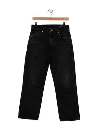 Pre-owned Goldsign High-rise Straight Leg Jeans In Black