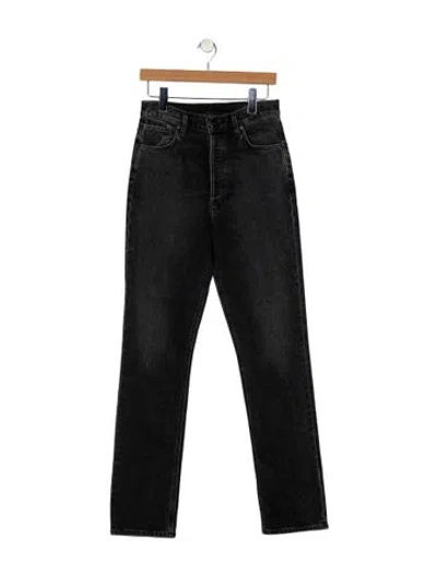 Pre-owned Goldsign High-rise Straight Leg Jeans In Black