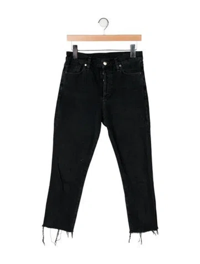 Pre-owned Goldsign High-rise Straight Leg Jeans In Black