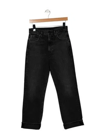 Pre-owned Goldsign High-rise Straight Leg Jeans In Black