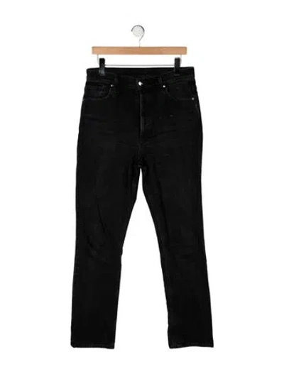 Pre-owned Goldsign High-rise Straight Leg Jeans In Black