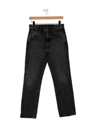 Pre-owned Goldsign High-rise Straight Leg Jeans In Black