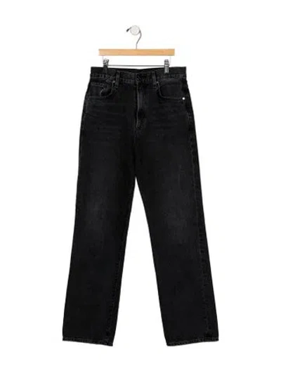 Pre-owned Goldsign High-rise Straight Leg Jeans In Black