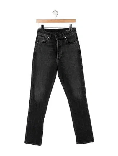 Pre-owned Goldsign High-rise Straight Leg Jeans In Black