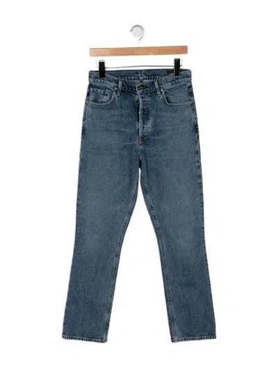 Pre-owned Goldsign High-rise Straight Leg Jeans In Black