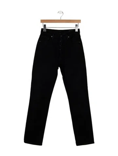Pre-owned Goldsign High-rise Straight Leg Jeans In Black