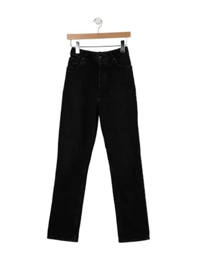 Pre-owned Goldsign High-rise Straight Leg Jeans In Black