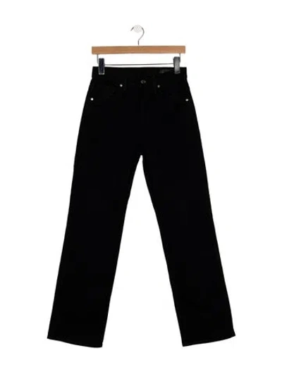 Pre-owned Goldsign High-rise Straight Leg Jeans In Black