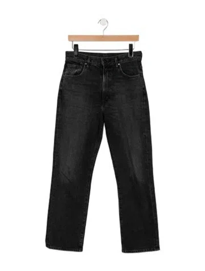 Pre-owned Goldsign High-rise Straight Leg Jeans In Black