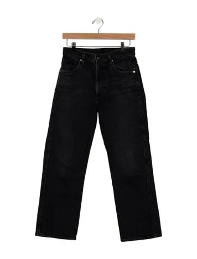 Pre-owned Goldsign High-rise Straight Leg Jeans In Black