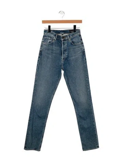 Pre-owned Goldsign High-rise Straight Leg Jeans In Blue