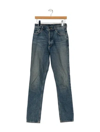 Pre-owned Goldsign High-rise Straight Leg Jeans In Blue