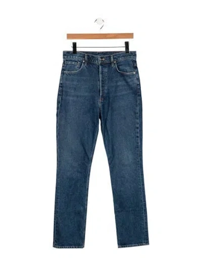Pre-owned Goldsign High-rise Straight Leg Jeans In Blue