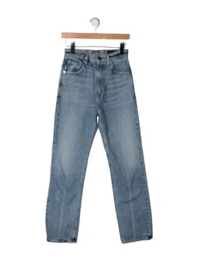 Pre-owned Goldsign High-rise Straight Leg Jeans In Blue