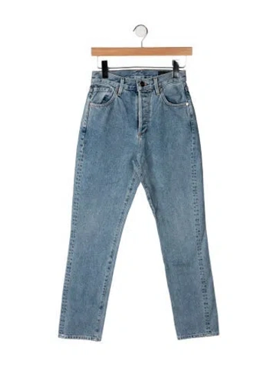 Pre-owned Goldsign High-rise Straight Leg Jeans In Blue