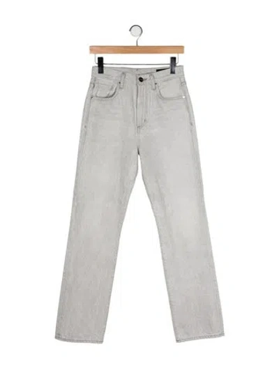 Pre-owned Goldsign High-rise Straight Leg Jeans In Gray