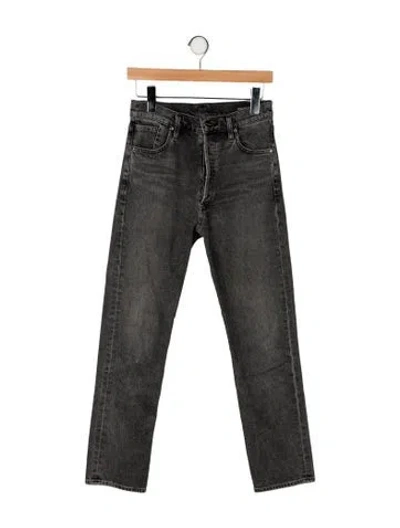 Pre-owned Goldsign High-rise Straight Leg Jeans In Gray