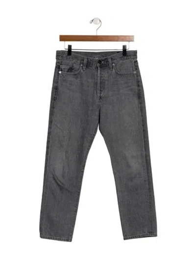 Pre-owned Goldsign High-rise Straight Leg Jeans In Gray