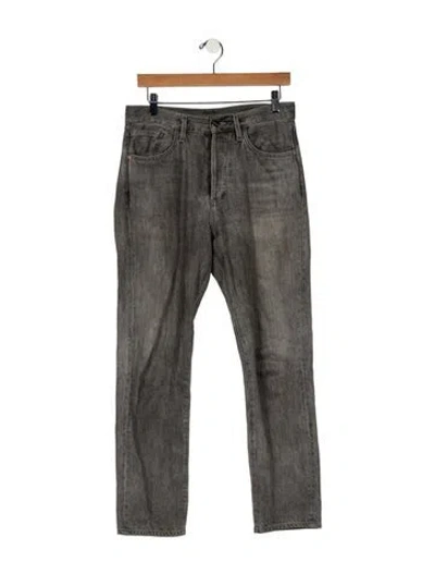 Pre-owned Goldsign High-rise Straight Leg Jeans In Gray