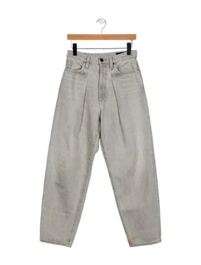 Pre-owned Goldsign High-rise Straight Leg Jeans In Gray