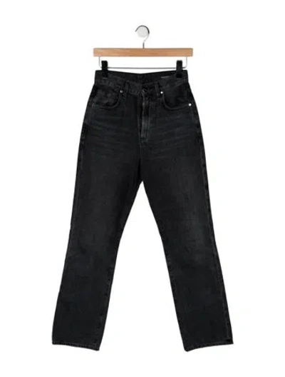 Pre-owned Goldsign High-rise Straight Leg Jeans In Gray
