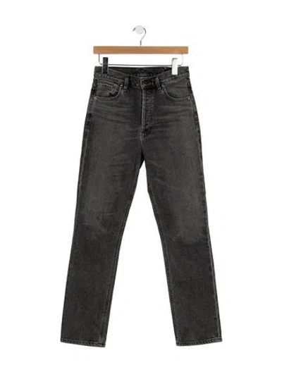Pre-owned Goldsign High-rise Straight Leg Jeans In Grey